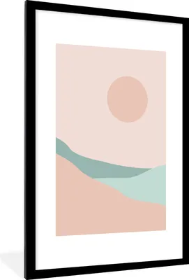 Produktbild von MuchoWow® Gerahmtes Poster Sommer - Strand - Sonne 60x90 cm - Poster mit Schwarzem Bilderrahmen Wandposter Rahmen Foto Bilder - Dekoration - Wandposter Wohnzimmer - Hochwertig