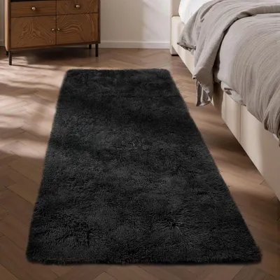 Produktbild von Teppich - 60 x 120 cm - Samt - Modern - Waschbar - Grau