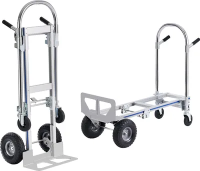 Immagine prodotto di carrello portasacchi 2 in 1 Pieghevole Capacità di carico 249/363 kg Carrello da trasporto Carrello portasacchi in lega di alluminio e Acciaio al carbonio ⇋ Carrello a pianale Carrello per operazioni di carico e trasporto in ambienti interni ed esterni