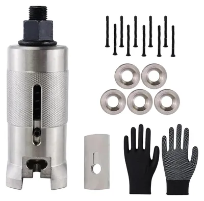 Imagen del producto de Extractor de clavijas y herramienta de apertura de cerraduras de acero inoxidable, con tornillos y juntas, 1 juego, para cilindros de cerraduras
