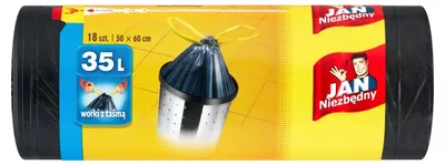 Obrázek produktu pro Univerzální Odpadkové Sáčky 35 L Jan Niezbędny Classic S Páskem, Černé, 18 Ks
