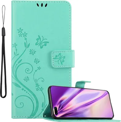 Obrázek produktu pro Cadorabo pouzdro pro Huawei P40 Protective Cover in Turquoise Ochranný kryt mobilního telefonu pouzdro Flowers Flower