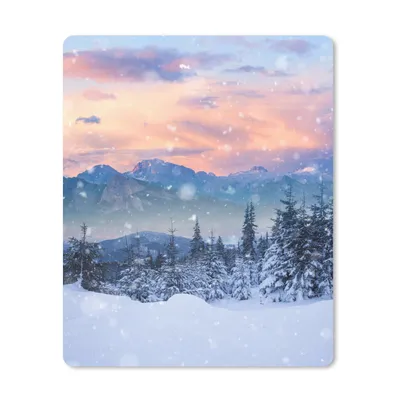 Produktbild von MuchoWow® Mauspad Mousepad Schnee - Himmel - Wald - Winter 30x40 cm - Mousepads - Maus Mat - Pad - Mausunterlage - Mausmatten