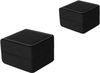 Produktbild von Luxus-Leder-Box-Set mit 2 Stücken - Kunstleder-Opbergschachtel mit Präsentationskissen - Luxe Opbergsystem für Uhren und Schmuckstücke