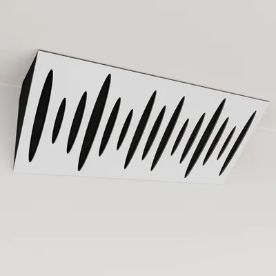 Obrázek produktu pro Balení po 2 kusech – Úzká akustická rohová basová past s sametovým potahem | 23 x 50 x 10 cm | Odraz – zvuková izolace | [PULSE (Horizont) – bílá | černá]