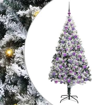 Obrázok produktu pre vidaXL Umelý vianočný stromček s 300 LED diódami so stojanom biely 180 cm
