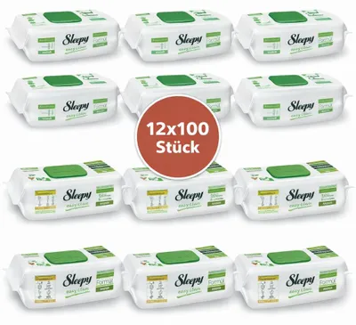 Produktbild von Sleepy Easy Clean Oberflächenreinigungstücher – 6x100 Anannas + 6x100 White Soap | Strahlende Sauberkeit