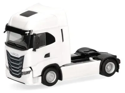 Zdjęcie produktu dla Model ciężarówki Herpa Iveco S-Way Facelift (MY24) Ciągnik siodłowy 2-osiowy, biały, miniatura w skali 1:87, przedmiot kolekcjonerski, wyprodukowany w Niemczech, tworzywo sztuczne