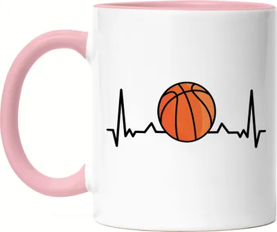 Produktbild von Basketball Tasse Rosa Leben Mannschaft Spieler Teamsport Korb Basket Ballsport Jersey Team Herzschlag Herz