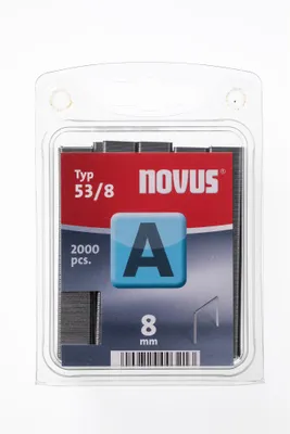 Produktbild von Novus A Typ 53/8, Klammerpack, 8 mm, Befestigung, 2000 Heftklammern, 53/8, Edelstahl