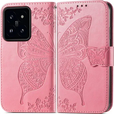 Produktbild von Xiaomi 14T Hülle - Coverup Schmetterling Klapphülle - Rosa