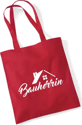 Produktbild von Huuraa Jutebeutel Bauherrin 10 Liter Classic Red Baumwolle Tasche Geschenkidee
