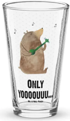 Produktbild von Mr. & Mrs. Panda Glas Bär Gitarre - Transparent - Geschenk, Saftglas, Teddy, Tumbler, Wasserglas, Cocktailglas, Trinkglas