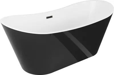 Obrázek produktu pro Mexen Montana volně stojící vana 180 x 80 cm, bílá/černá, přepad černý - 52011808075-70
