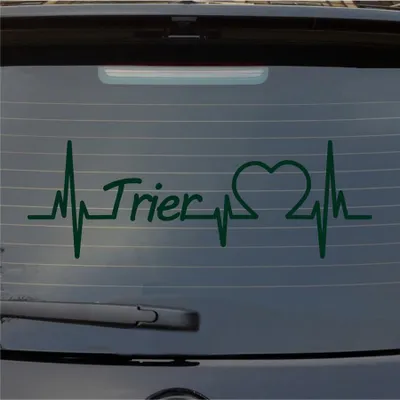 Produktbild von Heckscheibenaufkleber Trier Herzschlag Puls Stadt Liebe 55x19 cm Dunkelgrün Auto Aufkleber Sticker