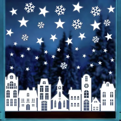 Produktbild von Selbstklebende Fensterbilder für Weihnachten in Weiß