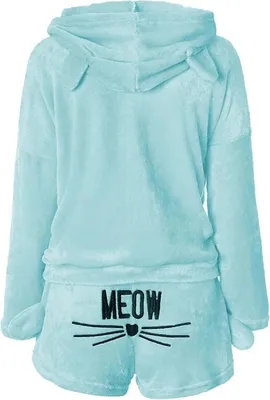 Obrázek produktu pro Verk 24556 Chlupaté dámské pyžamo MEOW vel. M, tyrkysová