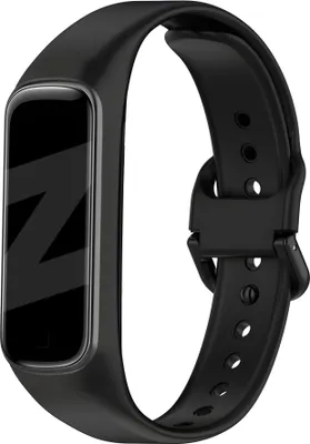 Produktbild von Bandz Silikonarmband mit Schnalle passend für Samsung Galaxy Fit 2 - Schwarzes Silikonarmband