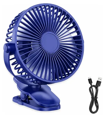 Produktbild von Leikurvo 10000mAh Mini USB Clip Ventilator, Wiederaufladbar USB Lüfter Leise Clip Fan Leise Tischventilator mit 720°Drehbar FüR Zuhause BüRo Camping Kinderwagen, Blau