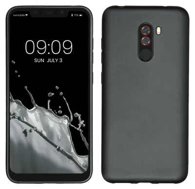 Produktbild von kwmobile Handyhülle für Xiaomi Pocophone F1 Hülle - Silikon Case metallisch schimmernd - Schutzhülle Cover - Metallic Grau