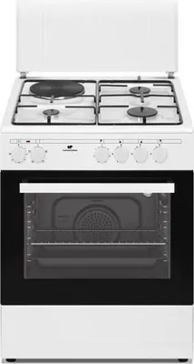 Image de Cuisinière Mixte CONTINENTAL EDISON CECM60FCW, 3 Feux Gaz, 1 Électrique, 59.8 x 61 x 83 cm, Blanc