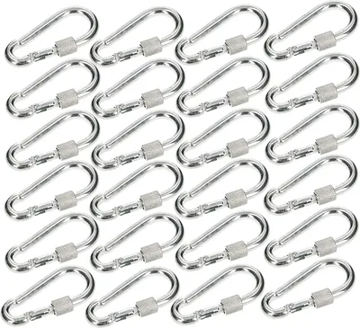 Produktbild von KOTARBAU® 25er Set Feuerwehr Karabinerhaken mit Schraubverschluss für Seile 60x6mm Feuerwehrkarabiner Robust für Ketten