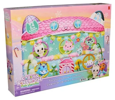 Obrázok produktu pre Vianočný kalendár Fairylandia Gabby a Čarovná domček, 24 prekvapení, 7 figúrok mačiek a doplnkov, vhodné od 3 rokov