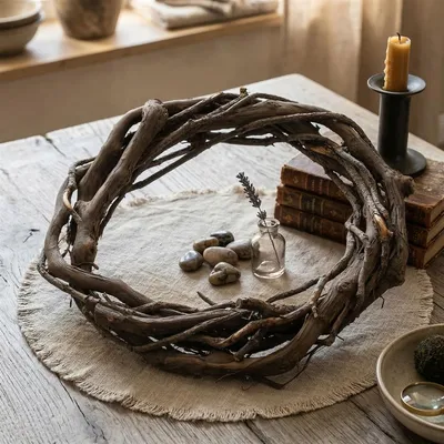 Produktbild von Dekokanz "Weinrebe" aus Rebenholz, Ø 35 cm, Naturkranz, Tischkranz, Wandkranz, Türkranz