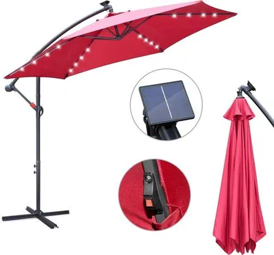 Produktbild von Gartensonnensegel Ø 3,5 m mit Solar-LED – Ideal für Gartenfestlichkeiten