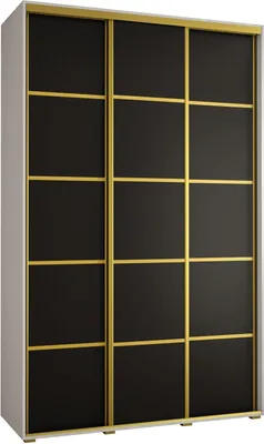 Produktbild von MEBLE KRYSPOL Davos 4 Schrank, drei Türen - 235,2x150x45 cm - Weiß Schwarz Gold