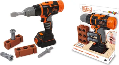 Zdjęcie produktu dla SMOBY Black&Decker Elektroniczna Wiertarko-wkrętarka z Cegiełką