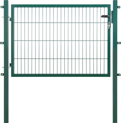 Produktbild von Arvotec Gartentor BxH 150x80 cm mit Schließzylinder und Zaunanschluss Moosgrün Gitterzauntor Stabmattentor Einzeltor Doppelstabmattentor Gartentür