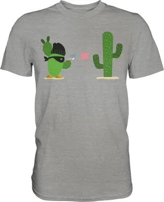 Produktbild von Kaktus Gangster T-Shirt Kakteen Sukkulenten Humor – Sports Grey (meliert) / 4XL