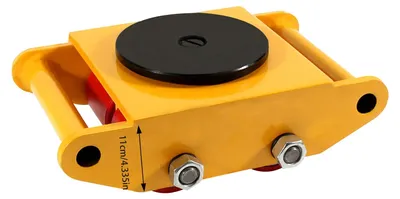 Zdjęcie produktu dla Podnośnik hydrauliczny na kółkach, udźwig 6000 kg, obrotowa platforma o zakresie obrotu 360°, kolor żółty