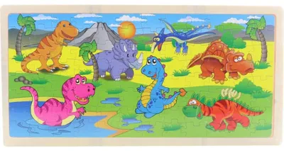 Immagine prodotto di Puzzle di legno dino 96 pezzi