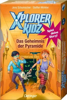 Produktbild von Oetinger, Xplorer Kidz, Das Geheimnis der Pyramide, Kartenspiel, Adventure Rätsel-Spiel ab 9, Escape-Room-Spielen, ab 1 Spieler