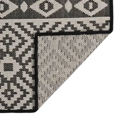 Immagine prodotto di Tappeto da Esterni a Tessitura Piatta 160x230 cm Strisce Nere