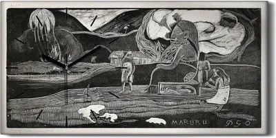 Produktbild von Wandbild Leinwand Bilder Wanduhr Geräuschlos Kunstdruck 60x30 Maruru - schwarze Hände