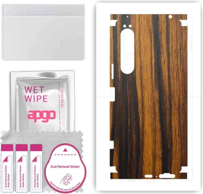 Produktbild von apgo Rückseite + Seiten Schutzfolie, Skin, kompatibel mit Sony Xperia 1 IV, Hinten Displayschutzfolie aus Vinylfolie, kratzfest, einfache Montage - Tigerwood