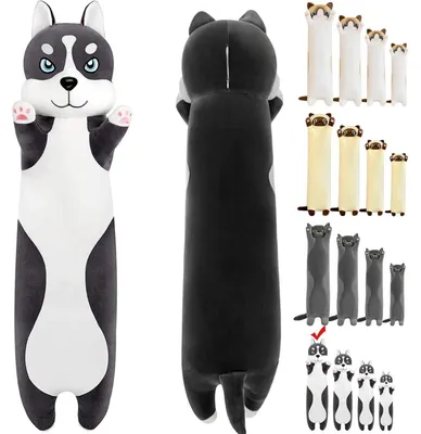 Productafbeelding van Knuffel, Husky, pluche knuffel, kussen, 110 cm, voor kinderen, Kerst, Husky, 110