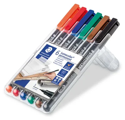 Image de Staedtler® 313 WP6 Stylo fin universel Lumocolor® - permanent, S, 6 couleurs