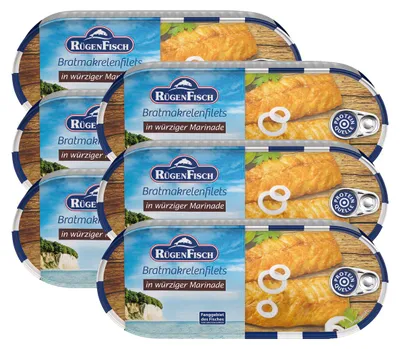 Obrázek produktu pro Rügen fish smažené filety z makrely v pikantní marinádě 500g 6 balení