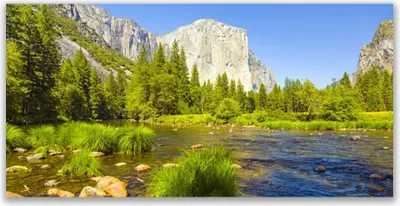 Produktbild von Tulup Leinwand-Bilder 140x70 Wandbild Canvas Kunstdruck See Gebirge Wald Natur