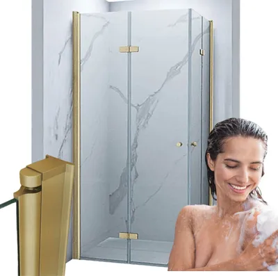 Produktbild von Silla | Duschkabine - 100x190 cm - 6 mm Sicherheitsglas - Duschtür - Gold