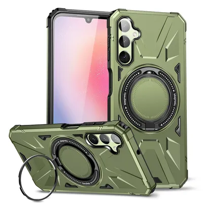 Produktbild von Für Samsung Galaxy A24 4G / A25 5G MagSafe Schock Magnet Ring Schutzhülle Cover Handy Hülle Tasche Case Dunkelgrün