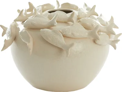 Produktbild von Light & Living - Vase FISCH - Ø40x27cm - Weiß