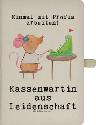 Produktbild von Mr. & Mrs. Panda Kladde Kassenwartin Leidenschaft - Transparent - Geschenk, Lustig, Witzig, Tagebuch, Jubiläum, notizbuch, Verein, kariertes, Spruch, Journal, Skizzenbuch