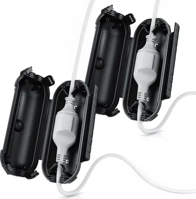 Produktbild von Brandson Kabelbox, Kabelmanagement Box, Kabel Schutzbox für Verlängerungskabel, 2er Set, 210mm x 85 mm, Outdoor, IP44 spritzwassergeschützt Safe Box, schwarz