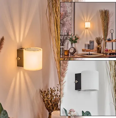 Produktbild von Hers Wandlampe aus Metall/Glas in Schwarz/Weiß