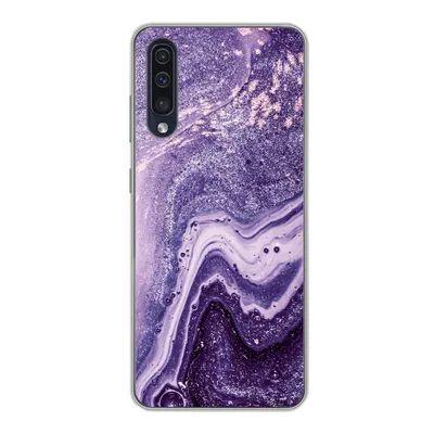 Produktbild von MuchoWow® Handyhülle Schutzhülle Hülle für Samsung Galaxy A30s Naturstein - Glitzer - Luxus Silikon Softcase Handy Hülle - Karteninhaber